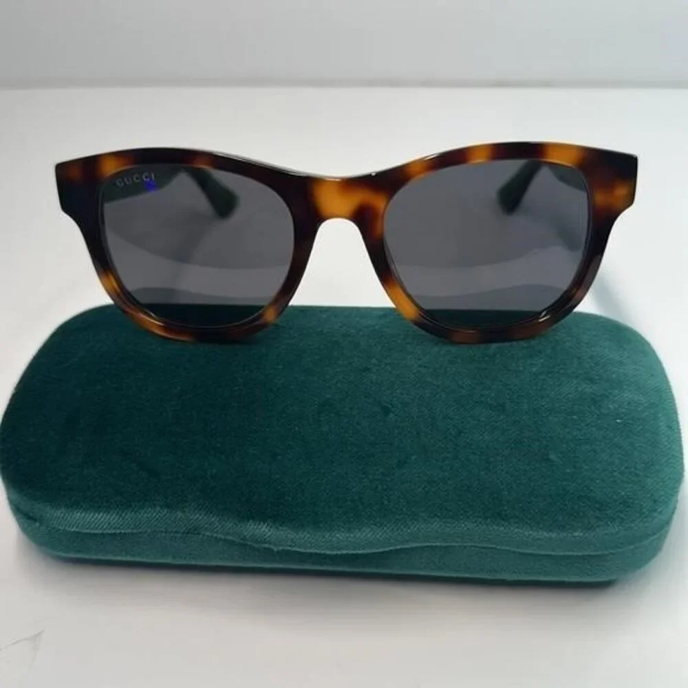 Gucci Tortoiseshell Sunglasses with Red and Green Stripes